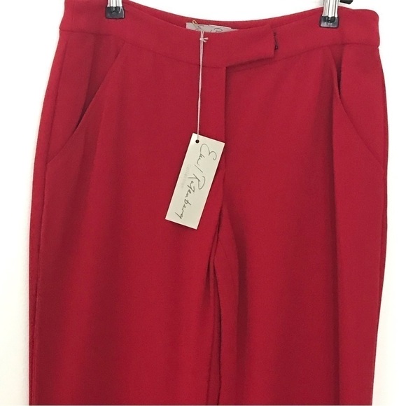 Emil Rutenberg Holiday Red Career Pants with pocket size 0 USA New with Tags - Picture 2 of 8